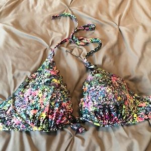 VS multicolor halter swim top 36DD